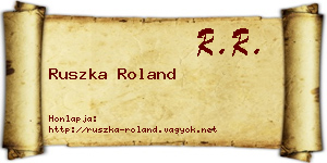 Ruszka Roland névjegykártya